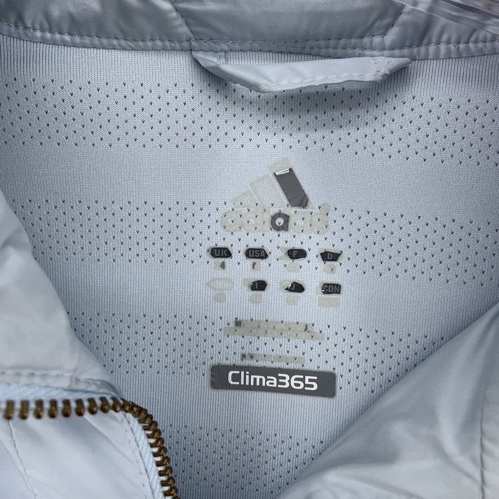 Adidas Clima365 Jacket Light Blue Full Zip Hood in Collar Vented Womens Small - Picture 11 of 12